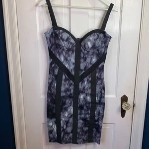Kardashian Kollection Bodycon Smoke Print Tie Dye Midi Dress Size Medium